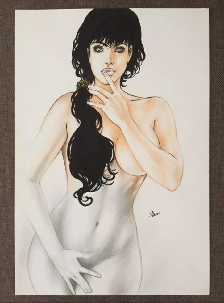 Fabio Oliveira original schets drawing Druuna sexy, Boeken, Stripboeken, Zo goed als nieuw, Eén stripboek, Verzenden