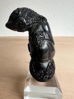 Javaanse keris  kris greep gesneden uit hoorn. Hoog 9 cm., Antiek en Kunst, Ophalen of Verzenden