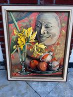 Raoul Martinez - Stilleven met Masker, 50x60 cm, Antiek en Kunst, Ophalen of Verzenden