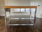Opbergtafel / keuken side table, Huis en Inrichting, Tafels | Sidetables, Ophalen, Gebruikt, 100 tot 150 cm, Industrieel & Modern