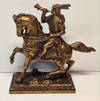 mooi beeld van een paard met ruiter, Antiek en Kunst, Antiek | Koper en Brons, Ophalen of Verzenden, Koper