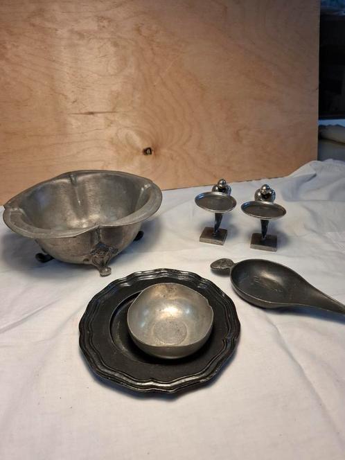 Antiek Tinnen Servies Set, Antiek en Kunst, Antiek | Tin, Ophalen of Verzenden