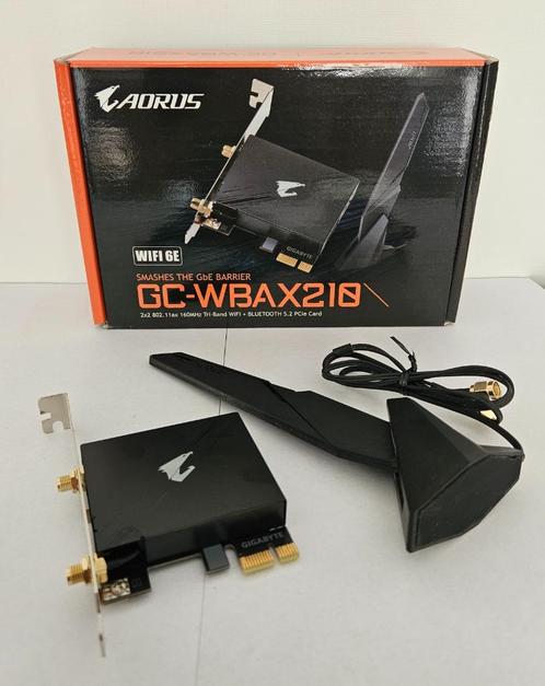 Gigabyte GC-WBAX210 wifi kaart + antenne (voor desktop), Computers en Software, Netwerkkaarten, Gebruikt, Extern, Verzenden