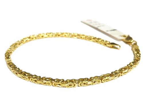 14 Karaat Gouden Koningsarmband Byzantijns - 18 cm / 7,7 g, Sieraden, Tassen en Uiterlijk, Armbanden, Nieuw, Goud, Goud, Ophalen of Verzenden