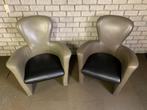 2 Leolux Amphora fauteuils Leer, Huis en Inrichting, Fauteuils, Leolux, Gebruikt, Leer, 75 tot 100 cm