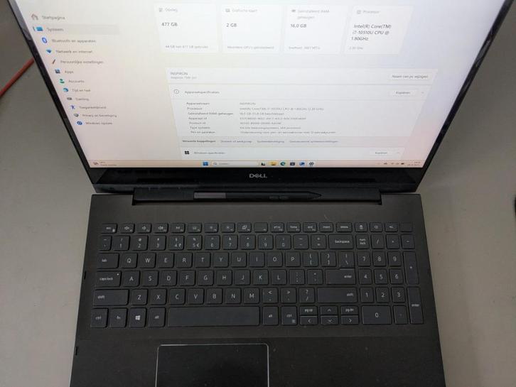 Dell Inspiron 7591n 2-in-1, Computers en Software, Windows Laptops, Gebruikt, 15 inch, SSD, 2 tot 3 Ghz, 16 GB, Qwerty, Met videokaart