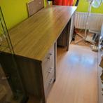 Bureau 160cm breed, 59cm met opbergruimte, Ophalen, Zo goed als nieuw, Bureau