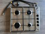 Rvs kookplaat, Witgoed en Apparatuur, Kookplaten, Gebruikt, Gas, Vrijstaand, 4 kookzones