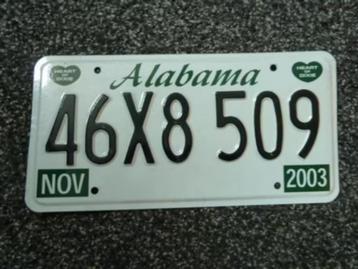 Kentekenplaat licenseplate Alabama 2003 USA beschikbaar voor biedingen