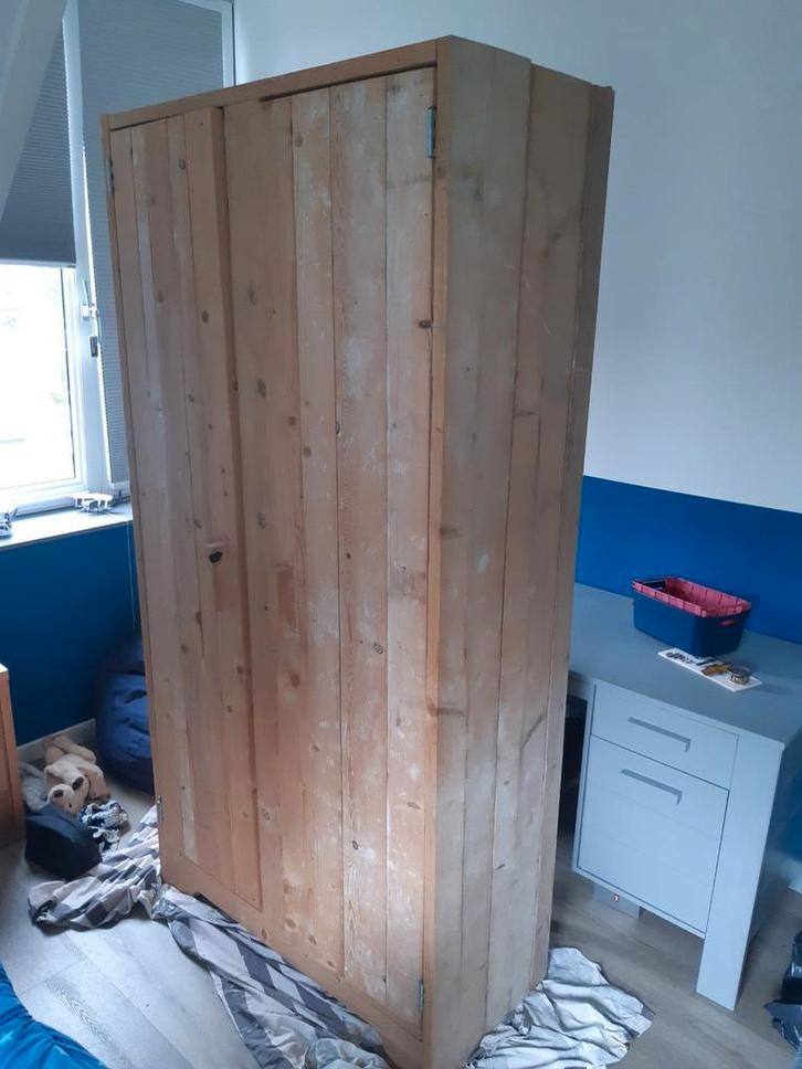 Steigerhouten kledingkast, Huis en Inrichting, Kasten | Kledingkasten, Gebruikt, 200 cm of meer, 50 tot 100 cm, 25 tot 50 cm, Met deur(en)