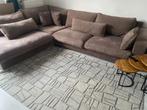 Luxe Grote Velvet L-bank – 315x256 cm – Bruin – Goede staat, Ophalen of Verzenden, Zo goed als nieuw