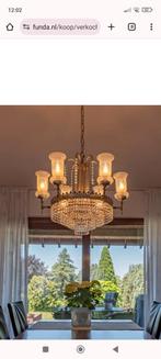 kroonluchter kristal vintage Antiek curiosa lamp plafondlamp, Gebruikt, Ophalen