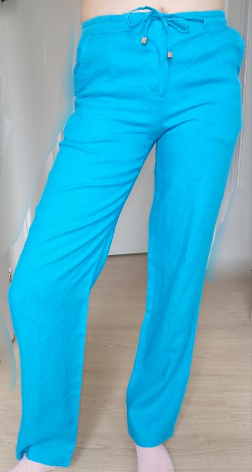 Savage blauwe 100% linnen broek comfy luchtig soepel zgan, Kleding | Dames, Broeken en Pantalons, Zo goed als nieuw, Maat 36 (S)