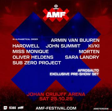 2 kaartjes AMF ADE zaterdag 25 oktober Amsterdam  beschikbaar voor biedingen