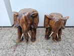 2 Houten Afrikaanse Olifanten Beelden, Ophalen of Verzenden