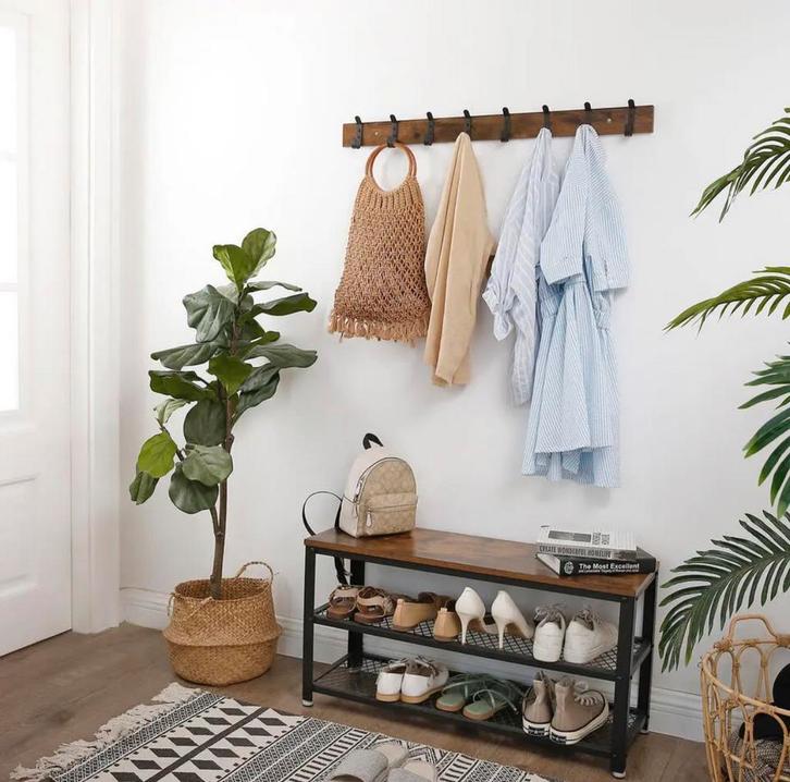 Retro kapstok met schoenen rek, Huis en Inrichting, Woonaccessoires | Kapstokken, Zo goed als nieuw, Staande kapstok, 150 tot 200 cm