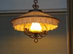 Mooie hanglamp van smeedijzer en zijde, Huis en Inrichting, Ophalen, Gebruikt, Glas, Minder dan 50 cm