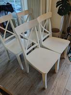 Witte ikea stoelen, Huis en Inrichting, Stoelen, Ophalen, Wit, Zo goed als nieuw, Vier