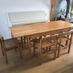 Set 5 Edvin Helseth Stange Bruk Bruksbo stoel tafel vintage, Huis en Inrichting, Stoelen, Ophalen, Gebruikt, Bruin, Nvt