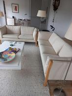 Witte 2- en 3-zits banken set, Ophalen, Gebruikt, 75 tot 100 cm, Rechte bank