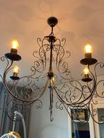 Brocante Smeedijzeren Kroonluchter, Huis en Inrichting, Lampen | Kroonluchters, Ophalen, Gebruikt, Metaal