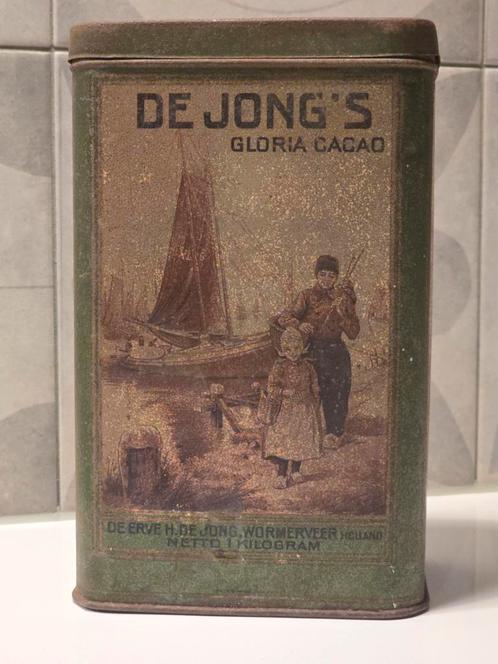 Blik DE JONG'S Gloria Cacao Erve H. De Jong Holland €35, Verzamelen, Blikken, Zo goed als nieuw, Overige, Overige merken, Ophalen of Verzenden