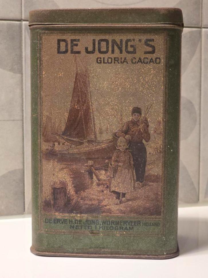 Blik DE JONG'S Gloria Cacao Erve H. De Jong Holland €35, Verzamelen, Blikken, Zo goed als nieuw, Overige, Overige merken, Ophalen of Verzenden