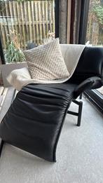 Italiaanse lederen design lounge stoel zwart, Ophalen, Zo goed als nieuw, Eenpersoons, Minder dan 150 cm