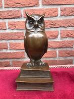 mooi bronzen beeld van de wijze uil, Ophalen of Verzenden