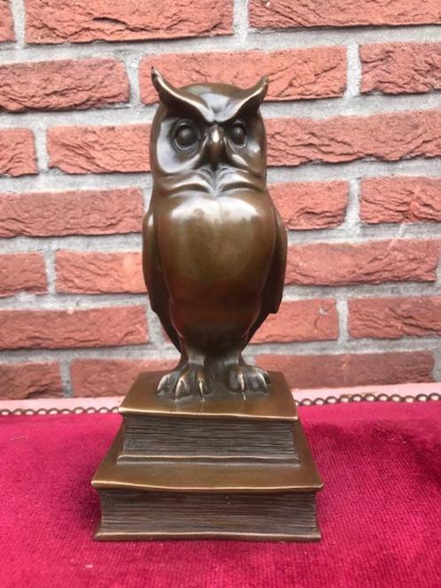 mooi bronzen beeld van de wijze uil, Antiek en Kunst, Curiosa en Brocante, Ophalen of Verzenden