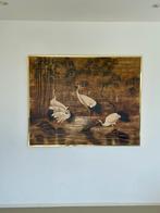 Groot schilderij Kraanvogels B.Joseph, Antiek en Kunst, Kunst | Schilderijen | Klassiek, Ophalen