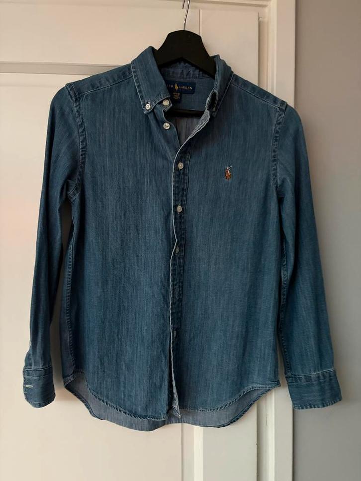Ralph Lauren spijker overhemd maat 152, Kinderen en Baby's, Kinderkleding | Maat 152, Zo goed als nieuw, Jongen, Overhemd of Blouse
