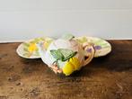 Vintage fruitbordjes en theepot met fruit, Huis en Inrichting, Ophalen of Verzenden, Zo goed als nieuw, Overige stijlen, Overige typen