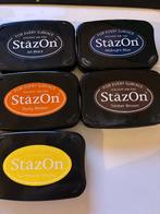 11 kleuren stazon solvent ink, Ophalen of Verzenden, Zo goed als nieuw, Inkt, Foam of Stempelhouder