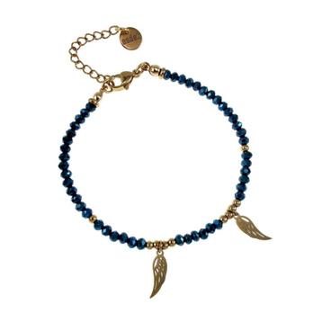 Armband Dames Verguld RVS Metalic Blauwe Kristallen Armband  beschikbaar voor biedingen