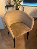 Velvet taupe beige stoelen, Huis en Inrichting, Stoelen, Ophalen, Gebruikt, Twee, Overige kleuren