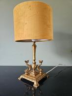 Vintage messing tafellamp / lampvoet met vissen, Huis en Inrichting, Lampen | Tafellampen, Ophalen, Gebruikt, Metaal, Minder dan 50 cm