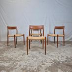 Niels Møller model 77 vintage eetkamerstoelen teak papercord, Ophalen, Scandinavisch, Deens, Wegner, fristho, Gebruikt, Mail@jlm.dk