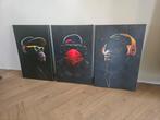 Canvas horen zien zwijgen apen, Ophalen of Verzenden, Zo goed als nieuw, Schilderij