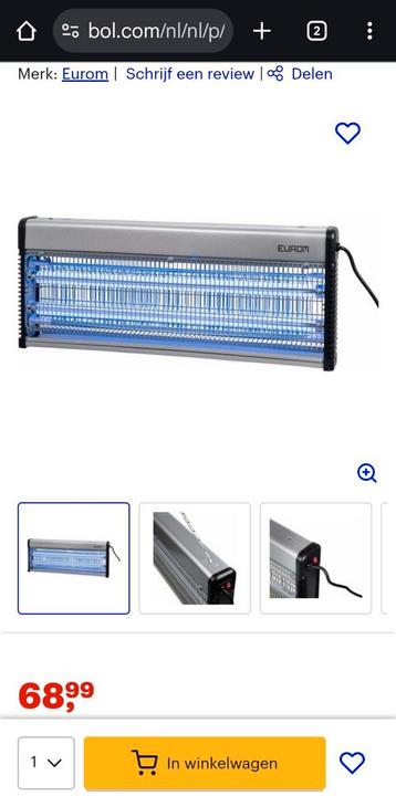 Eurom Insectenkiller 20 Watt met⚡️TE KOOP/te Ruil  WEG =WEG  beschikbaar voor biedingen