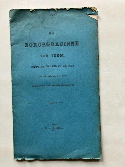 1873. DE BORCHGRAUINNE VAN VERGI. MIDDELNEDERLANDSCH GEDICHT, Boeken, Gedichten en Poëzie, Gelezen, Verzenden