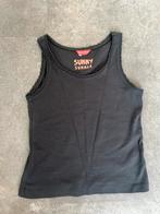 Donkergrijs topje met kant 98/104, Ophalen of Verzenden, Zo goed als nieuw, Meisje, Shirt of Longsleeve