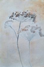 Handgemaakt Bloemen Schilderij A3 sober stoer landelijk, Ophalen of Verzenden