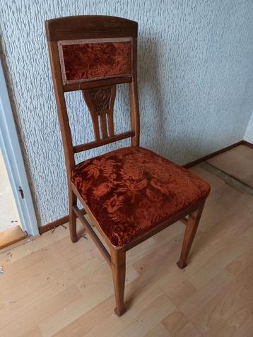 Antieke Art Nouveau Stoel - Donkerrood Velours beschikbaar voor biedingen