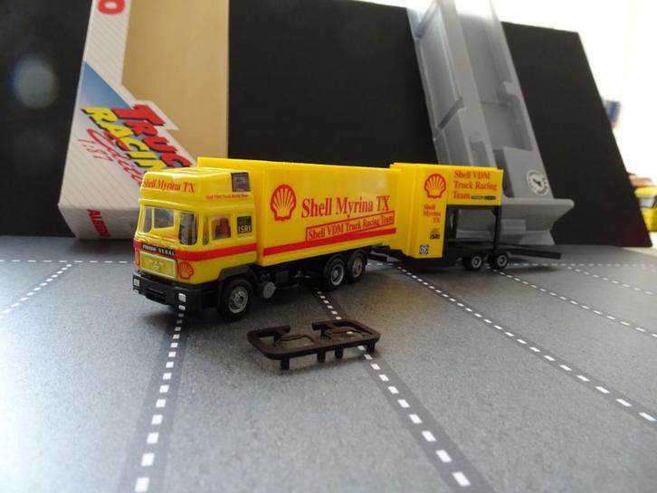 833 herpa albedo man xt shell race combi 1:87 truck trein, Hobby en Vrije tijd, Modelauto's | 1:87, Nieuw, Bus of Vrachtwagen
