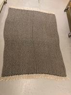 Mooi zwart-wit plaid met franjes, Ophalen of Verzenden, Gebruikt