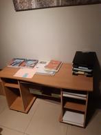 Bureau met toetsenbordlade, beige hout, 140x60cm, Huis en Inrichting, Bureaus, Ophalen, Gebruikt, Bureau
