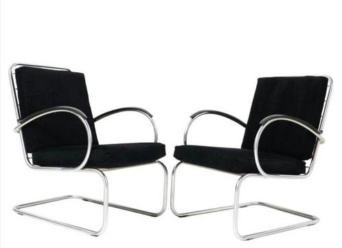 Vooroorlogse Gispen 409 fauteuils €650 per stuk, Antiek en Kunst, Antiek | Meubels | Stoelen en Banken, Ophalen