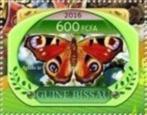 2016 Guinee-Bissau Fauna Insecten Vlinders en Motten, Ophalen of Verzenden, Postfris, Dier of Natuur