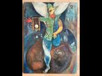 le jongleur circus Marc Chagall 1943 druk op houtpaneel, Antiek en Kunst, Kunst | Litho's en Zeefdrukken, Ophalen